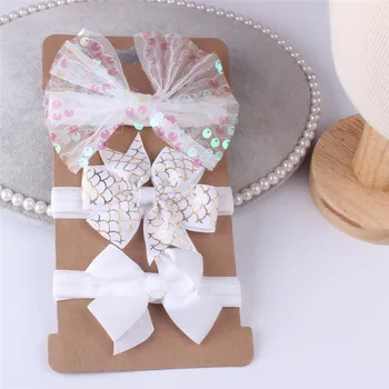 

Pudcoco Toddler Lace Flower Hair Band Headwear Kids Bling Bling Barrettes Headband Baby Accessories 3PcsSets