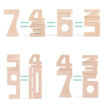 

Wooden 1-10 Number Building Blocks Digital Puzzle Kid Early Educational Learning