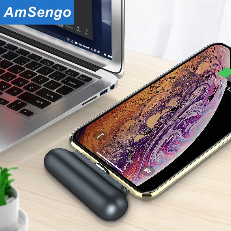 Amsengo 2600mAh Mini 3 in1 Power Bank Portable for iPhone HuaWei Samsung Xiaomi Magnetic External Battery Chargers | Мобильные