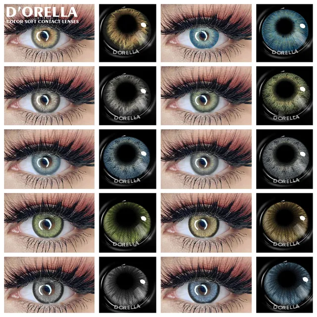 D'ORELLA 1 Pair(2pcs) Colored Contact Lenses for eyes Natural Colored Eye Lenses Yearly Beautiful Pupil Cosmetics Contact lens 1
