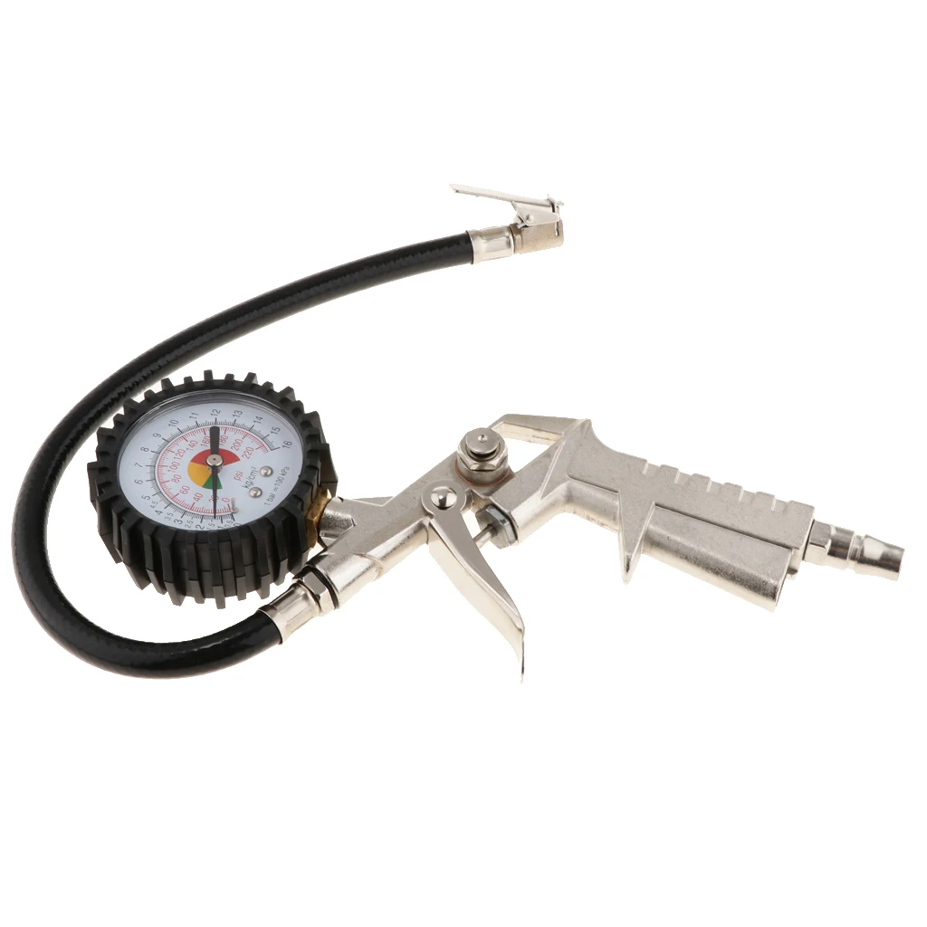 0-220PSI Car Motorcycle Truck Digital Tire Inflator Gun Pressure Gauge Kit Deflation, Inflation and Tire Testing Functions