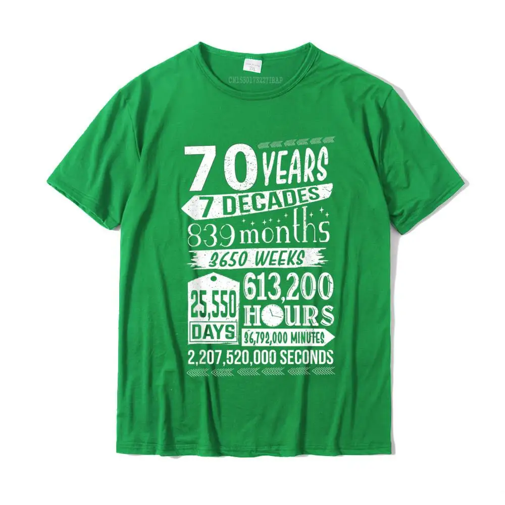 Hip hop 100% Cotton Fashionable Tees Rife Short Sleeve Mens T-Shirt Custom Thanksgiving Day Sweatshirts Crew Neck Funny 70th Birthday T-Shirt 70 Year Old Sign Gag Gift__MZ14607 green