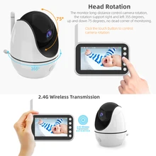 DANMINI Baby Monitor ABM200 4.5in LCD HD Display With Camera Electronic Babysitter Radio Video Temperature Monitoring Cry Babies