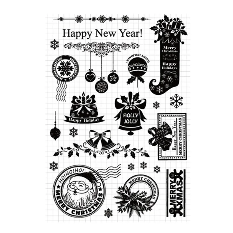 

Clear Stamps for DIY Scrapbooking Card Merry Christmas Santa Claus Transparent Silicone Stamps Making Photo Album Crafts Decor