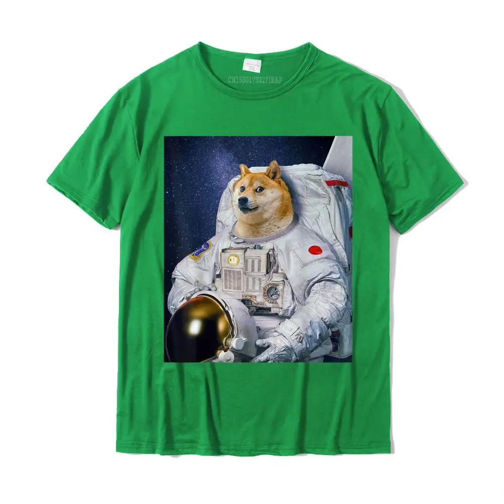 Funny Casual Tops Shirt for Men Family Lovers Day Crew Neck 100% Cotton Fabric Short Sleeve Tshirts Printed On Tee Shirt Cute Shiba Inu Doge Astronaut To The Moon Funny T-Shirt__MZ16657 green