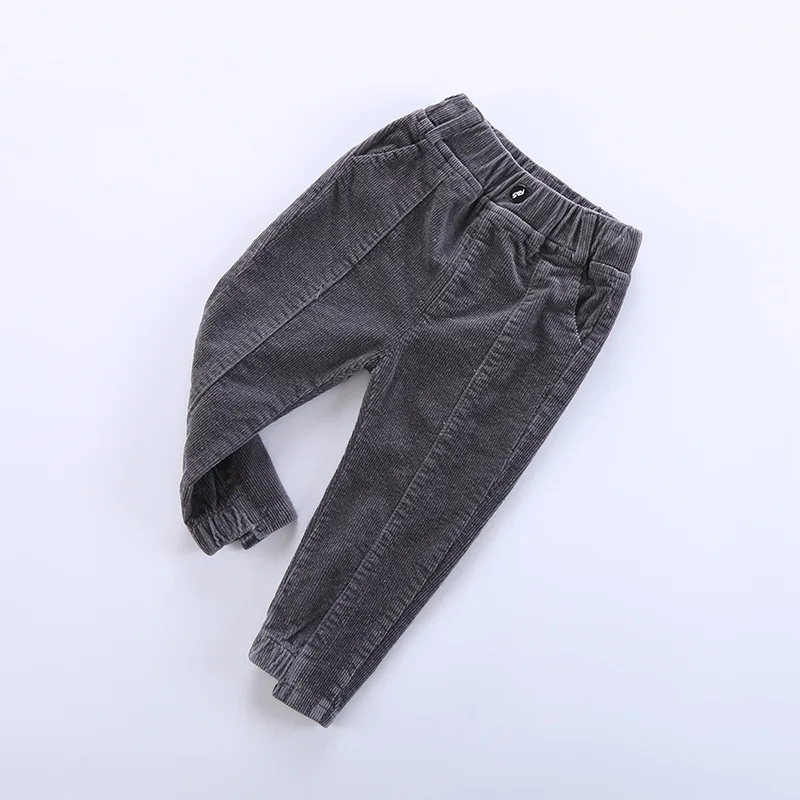 Spring Childrenswear New Style BOY'S Corduroy Trousers Baby Elasticity Creative Pants Feet Dislocation Pants