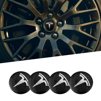 

4Pcs 56mm Logo Emblem Badge Wheel Center Hub Cap Stickers For Tesla Model 3 Model X Model S Accessories