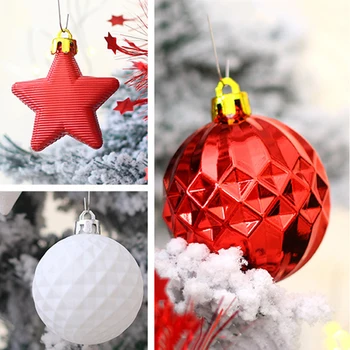 

50Pcs Christmas Tree Stars Colorful Classic Tree Ornament Home Party Hanging Pendant New Year Christmas Village Decorations New