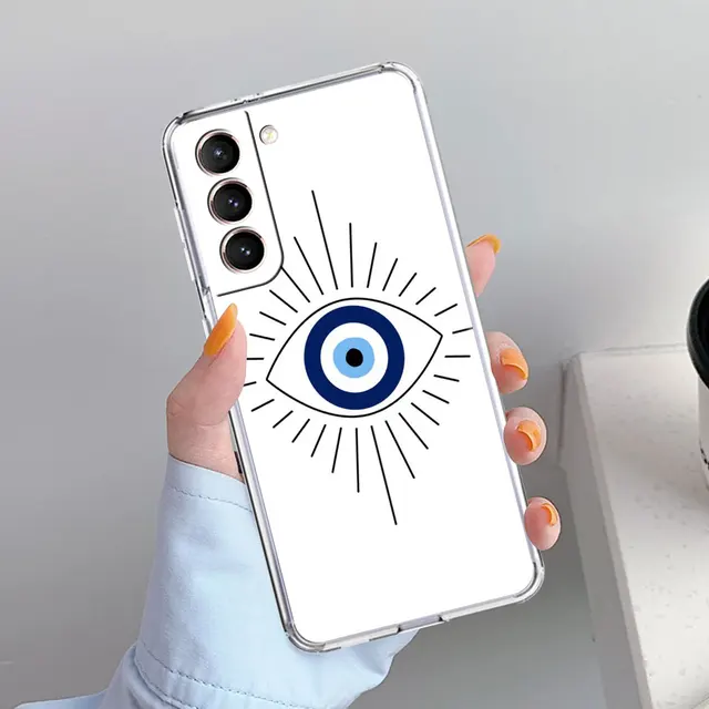 Evil Eye Illustrations Clear Phone Case For Samsung Galaxy S20 FE S21 Ultra S10 Plus 5G S10e S9 S8 S7 Anti-knock Silicone Cover PTTM-CLS12
