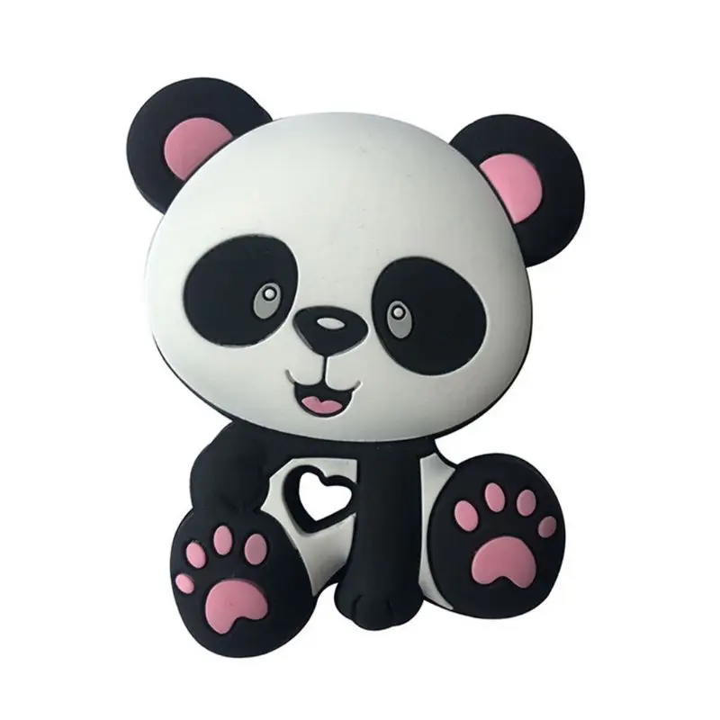 Panda Beads детские игрушки силиконовый Прорезыватель для зубов Соска-прорезыватель для зубов DIY цепочка Жевательная Подвеска для детей младенцев DXAD - Цвет: Pink