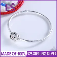LSLuxury 925 пробы Серебряный поэтический браслет с цветком, смешанные эмали и прозрачный CZ для женщин подходят оригинальные бусины Шарм W