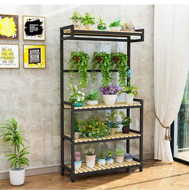 Mueble Estante Para Soporte Plantas Interior Wooden Shelves For Balkon Stojak Na Kwiaty Plant Rack Shelf Outdoor Flower Stand