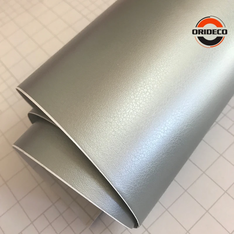 silver leather skin vinyl car sticker 4