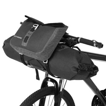 

Bicycle Bags & Panniers Waterproof 2 in 1 Cycling Handlebar Bag Set Large Capacity MTB Road Bike Front Bag Pouch Pannier basket