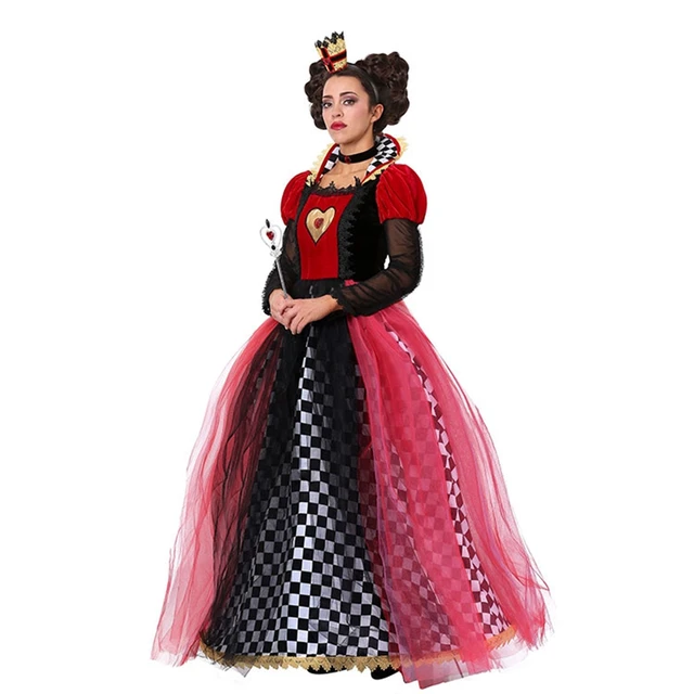 Costume da donna adulta regina dei cuori rossi Sexy Alice nel paese delle  meraviglie Costume da regina uniforme di carnevale di Halloween per ragazze  bambini - AliExpress