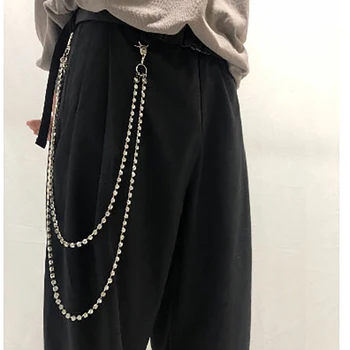 

Double Layer Women Punk Pant Chain belt Female Hip Hop tassel Trousers Silver gold Chain For Pants Woman Metal Chains for Jeans