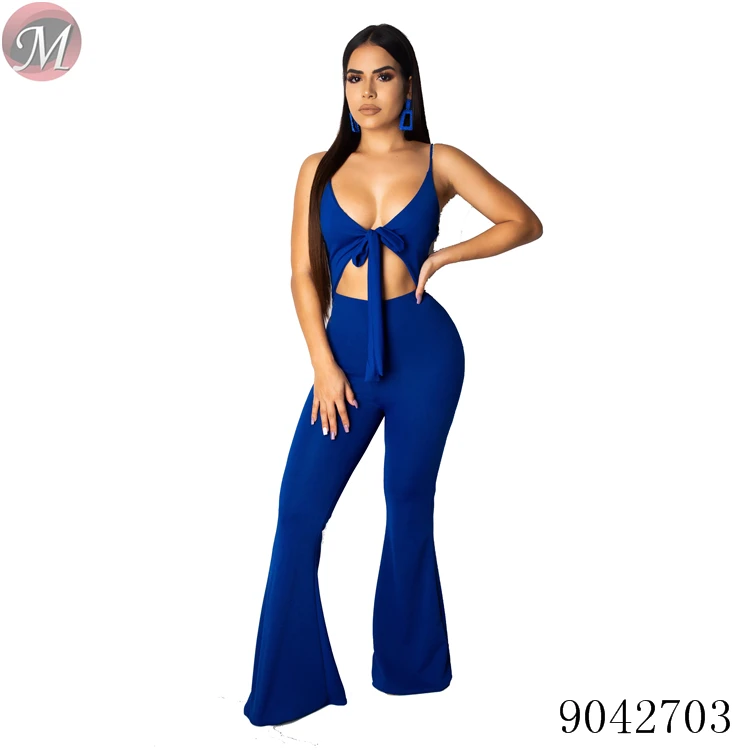 9042703  Summer hot sexy band suspenders long pants women jumpsuits and rompers moendress