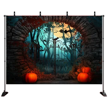 

Acejoker Halloween Backdrop Ancient Gate Pumkin Gothic Photography Background Vinyl Photo Studio Props