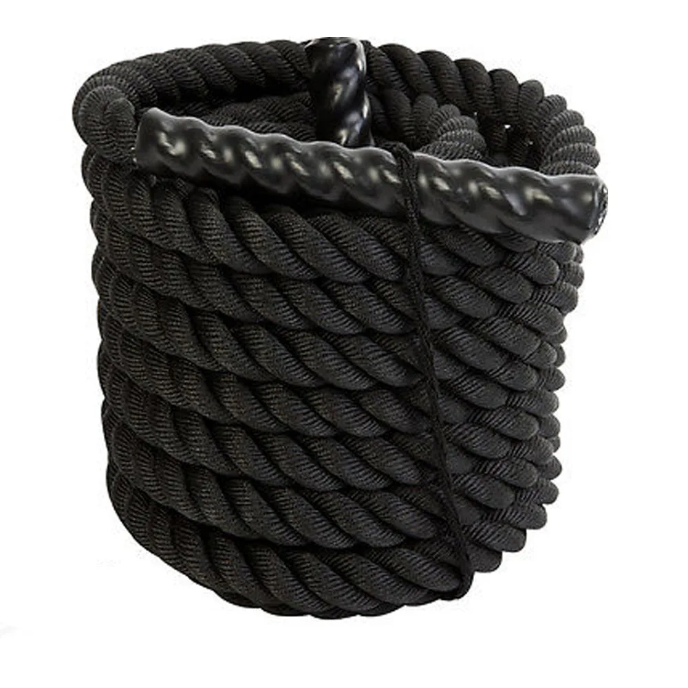 

1.5" x 40ft Battle Rope Professional Lightweight Fitness Rope Black Workout Training Rope Bodybuilding Burning Muscle Exercise