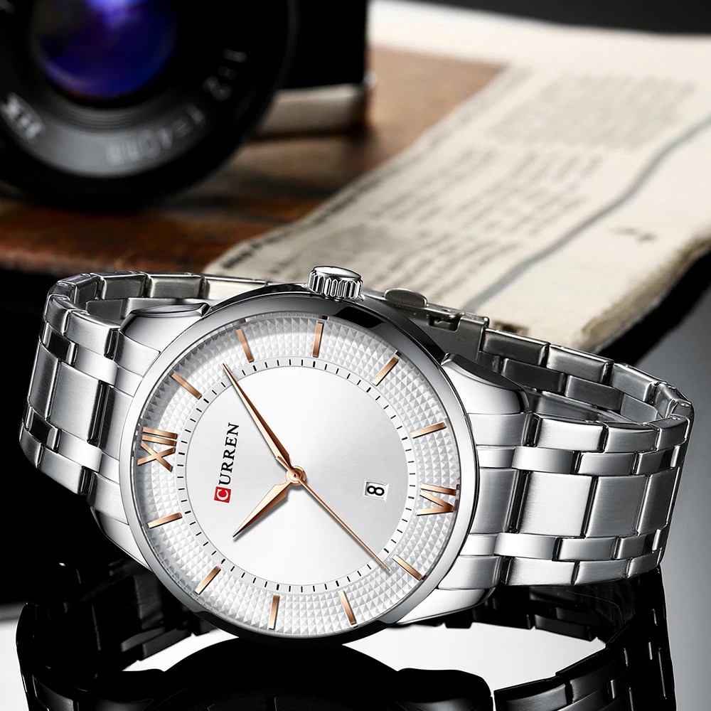 CURREN Мужские часы лучший бренд класса люкс модный стиль кварцевые наручные часы Авто Дата Бизнес из нержавеющей стали мужские часы Reloj Hombre