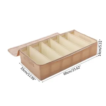 

Under Bed Shoes Storage Organizer Transparent Skylight Box Zippered Closure Adjustable Dividers