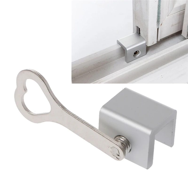 

2019 Sliding Door Window Locks Padlock Stop Aluminum Alloy Door Lock Frame Security Lock with Keys Safety Key Lock Dropshipping