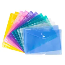 12 шт А4 Размер разные цвета прозрачная папка для документов бумажная папка-чехол с кнопкой для офисных клерков школьников