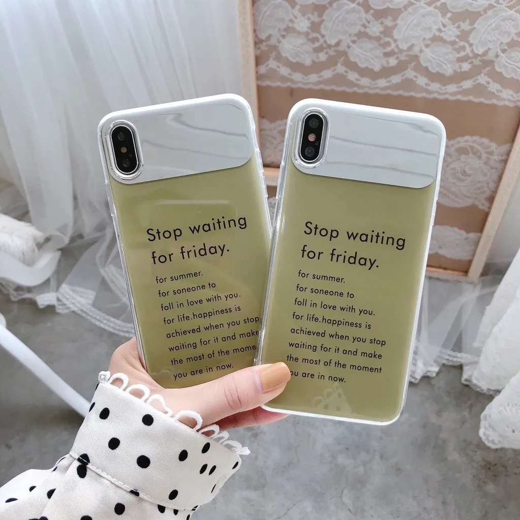 Для iPhone X XS MAX XR 8 8 Plus 7 7 Plus 6 6S 6S Plus стоп ожидание ударопрочный Ins Мода чехол для iPhone 8 Plus i7 Plus