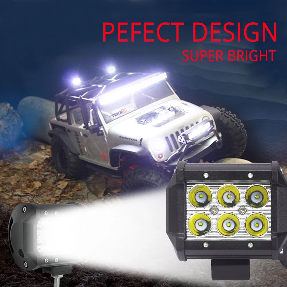 

18W Work Light Car Led Light Bar Lamp Cree Chip LED Motorcycle Tractor Boat Off Road 4WD 4x4 Truck SUV FOG LIGHT FOR ATV