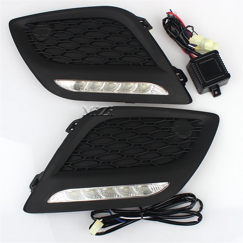 

MIZIAUTO 2pcs LED Daytime Running Light for Volvo XC60 2011 2012 2013 DRL Daylight with Dimmed Function Plating Style
