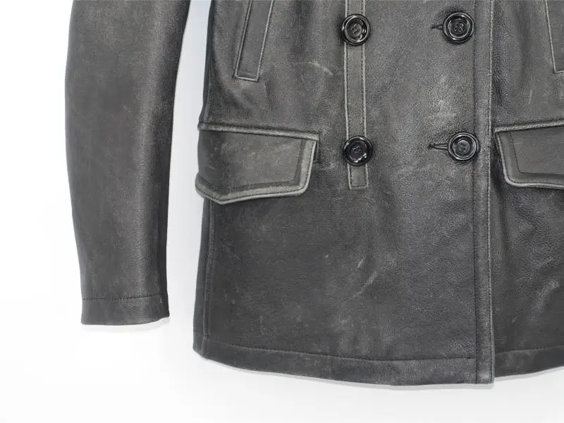 Version1930 s бушлат; двубортное пальто с мехом, импортированные из США мотоциклетная куртка