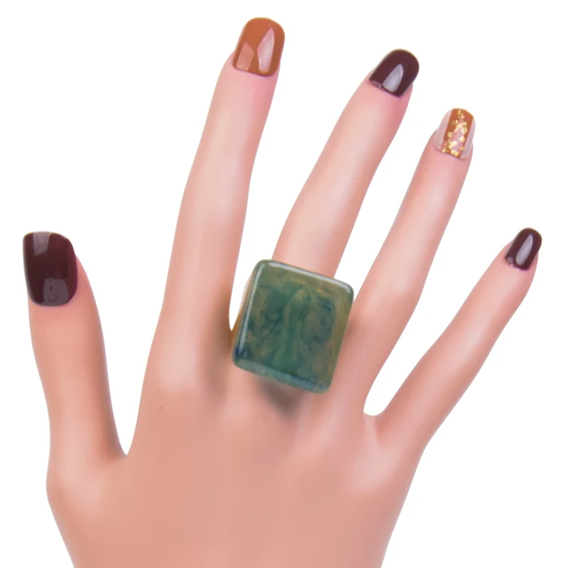 Модные Винтажные/обручальные женские кольца, бижутерия, большие/большие кольца на палец для девушек, цветные акриловые полимерные простые кольца в стиле панк - Main Stone Color: size-18