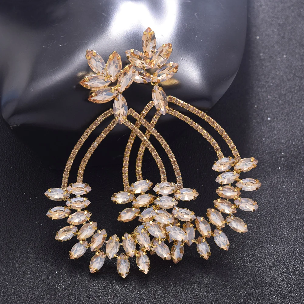 fashion big dangle earrings with thinestones  (5)