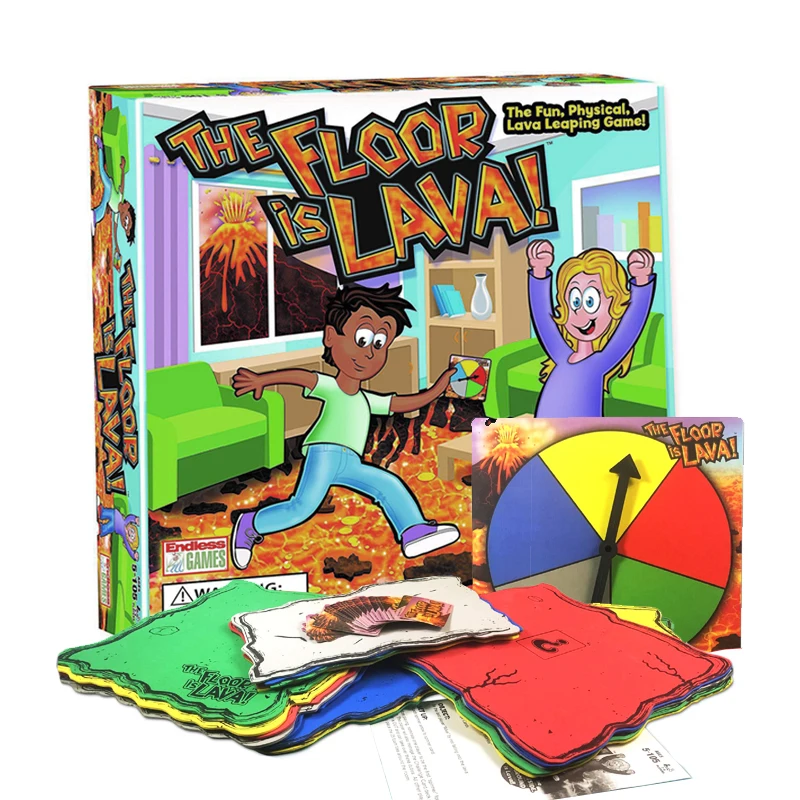 

The Floor Is Lava Turntable Card Children's Floor Family Multi-Person Party Game Outdoor Indoor Sports Toysnew