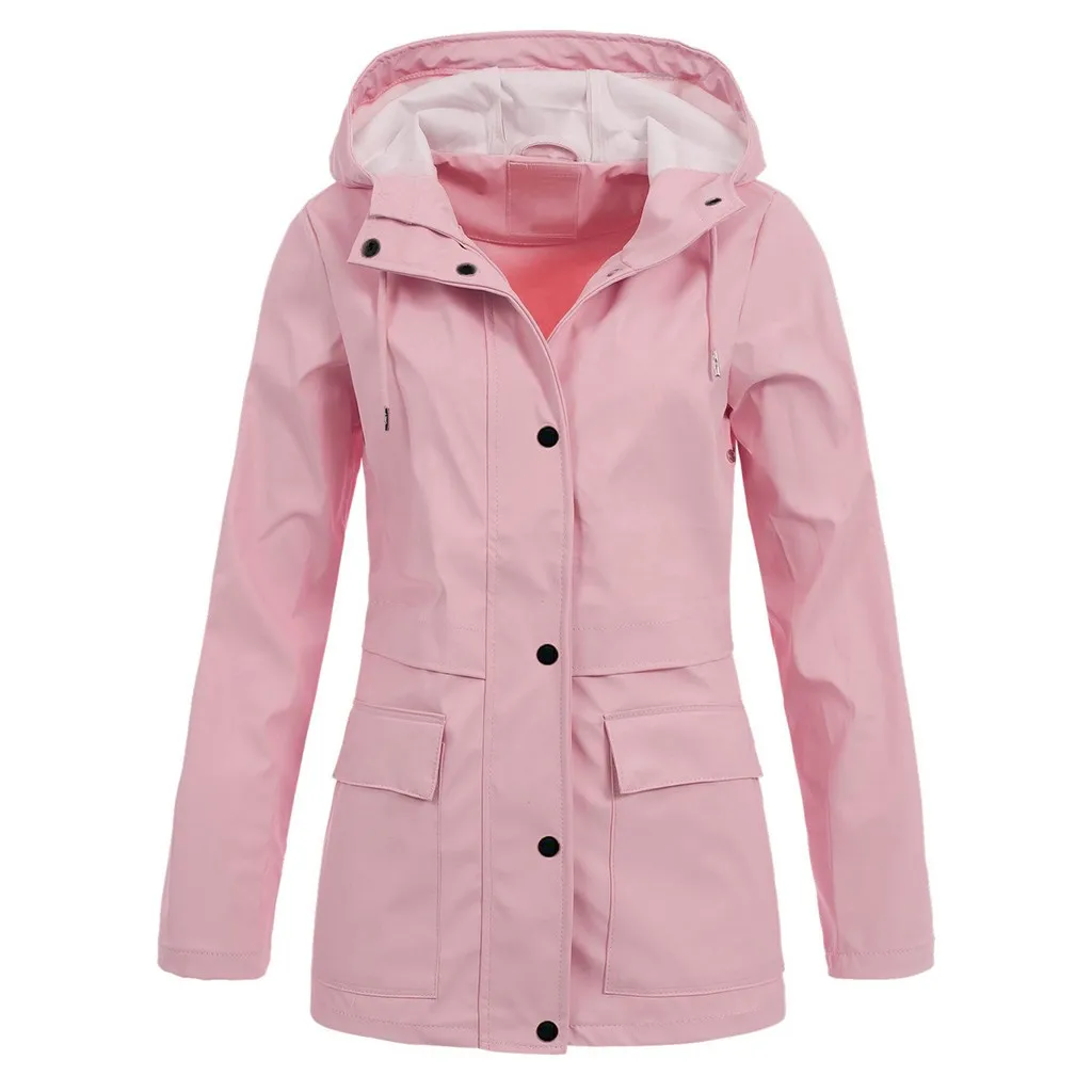 Женская негабаритная куртка-дождевик худи для улицы водонепроницаемое пальто женское ветрозащитное пальто с капюшоном на молнии Верхняя одежда женские куртки