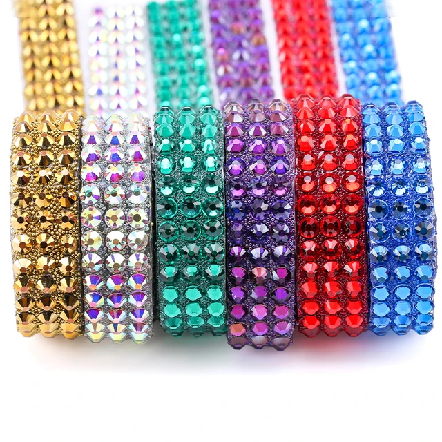 1 Yard DIY Rhinestone/Tape Applicator Strass Hotfix Crystal Jewelry  Rhinestones For Clothes Accessories Self-Adhesive Ribbon