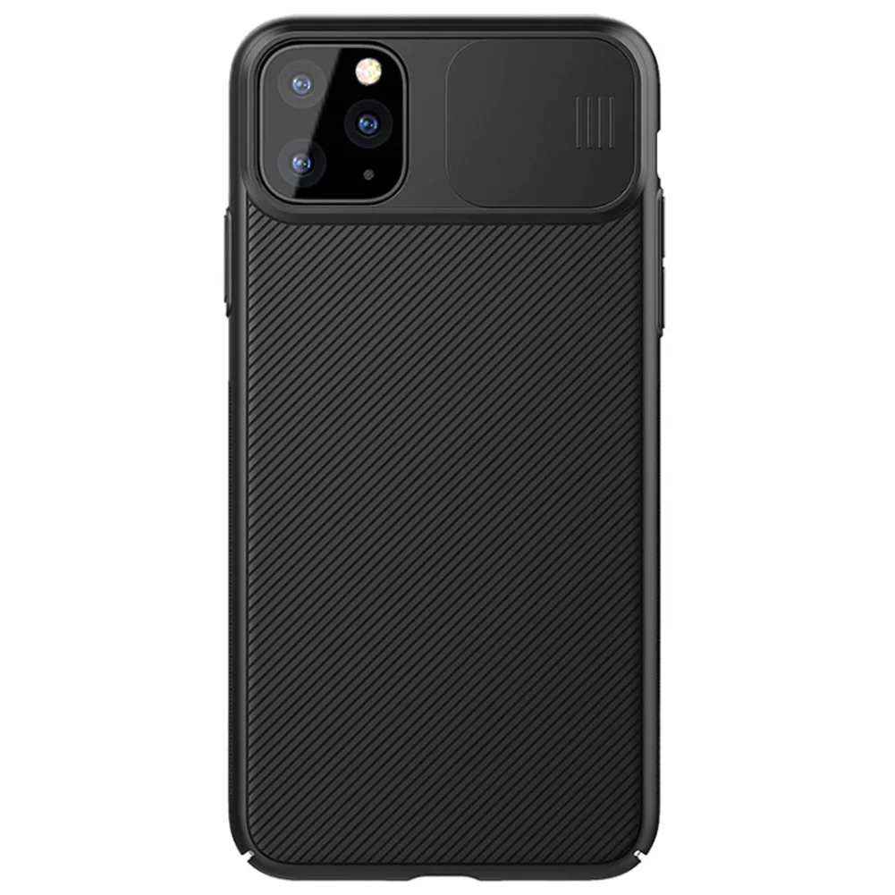 

Solid Smooth Phone Case Dustproof Full Protection Slide Back Cover Black Business Ultra Thin Hard PC Non Slip For IPhone 11 Pro