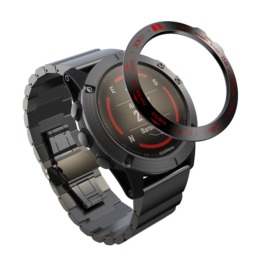 Для Garmin Fenix 5X/5X Plus часы с ободком кольцо из нержавеющей стали скульптурный ТАХИМЕТР клейкая крышка защита от царапин кольцо