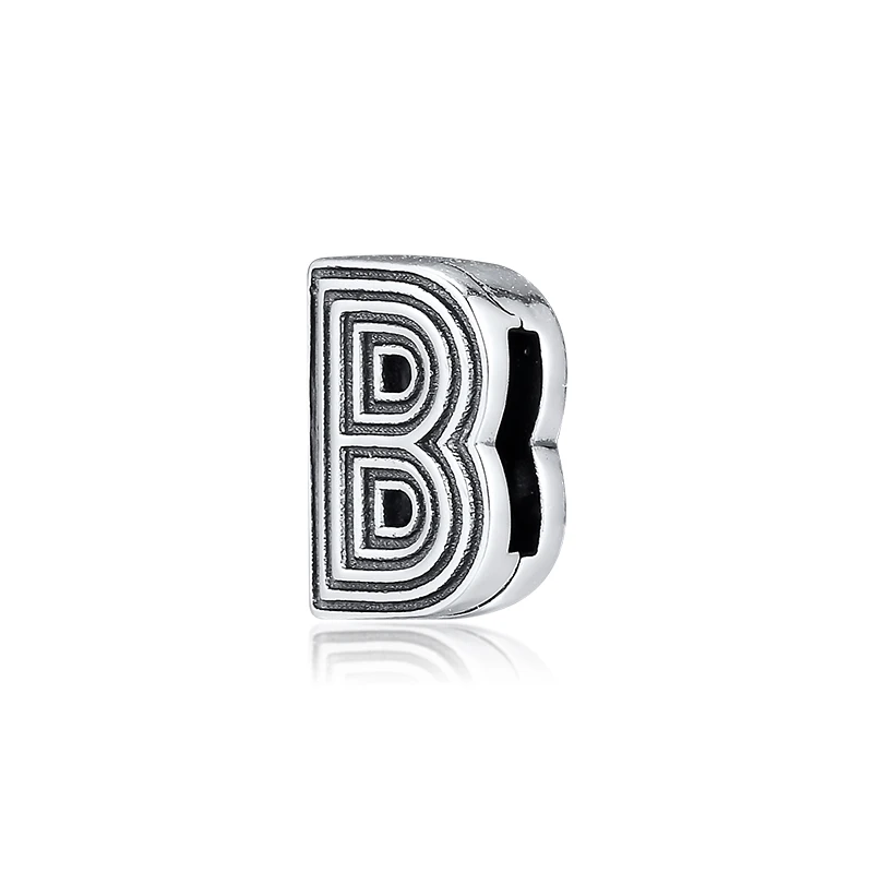 

Authentic 925 Sterling Silver Reflexions Letter B Clip Charms Beads Fits Europe Bracelets Original DIY Jewery Making Kralen