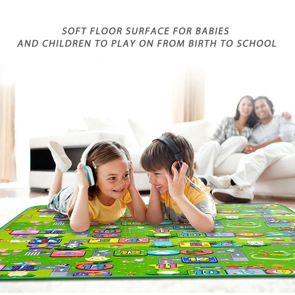 

Crawling Mat Baby Play Mat Foldable Double Surface Baby Carpet Rug Soft Game Pad 200*180cm Cartoon Developing Carpet For Child