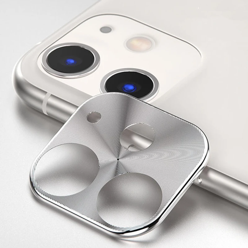 Роскошный металлический защитный чехол для камеры заднего вида для iphone 11 Pro MAX X XS Max XR 7 8 Plus кольцо для объектива камеры Защитная крышка - Цвет: Серебристый