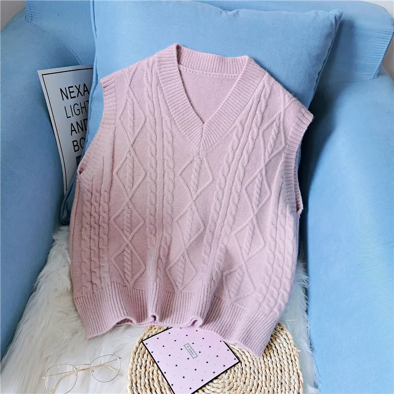 

2019 Spring Autumn Women's Alpaca Velvet Vests Female Sleeveless V-neck Solid Color Ladies Vest Tops