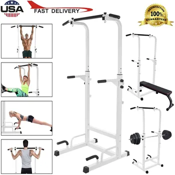 

SHIP FROM Power Tower Adjustable Dip Station Pull up Bar Push Up Workout Abdominal Exercise Home Gym Tower Body Building