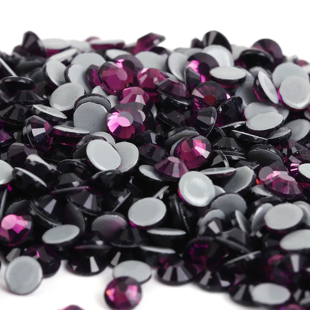AAAA-Quality-Amethyst-DMC-HotFix-Rhinestones-ss6-ss10-ss16-ss20-ss30-Iron-On-Flatback-Hot-Fix