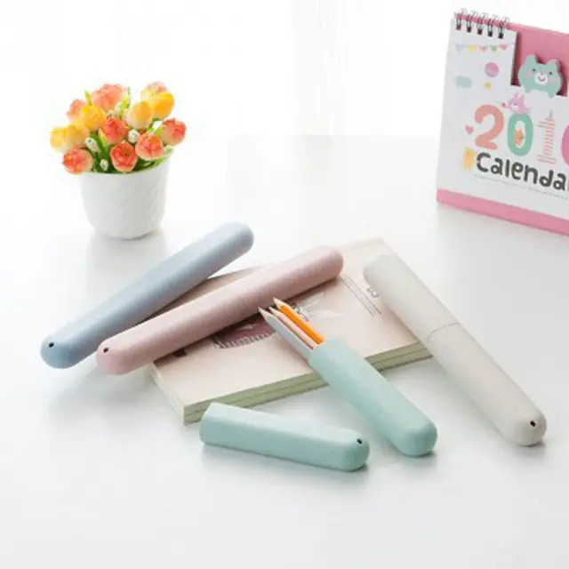 1Dcs Hordozható Tok Búzaszalma Utazási Fogkefe Pálcika Ceruza Doboz Fogporálló Kefék Protector Alapvető Eszközök - Image 4