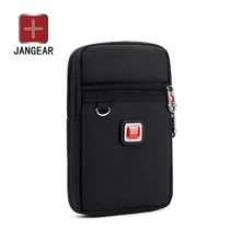 JANGEAR Gaterproof Oxford Cloth Mobile Phone Waist bag Key Coin Wallet Men's Mobile Phone Bag Multi Function Retro Messenger Bag