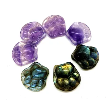 

High Quality Labradorite Cat-pad Crystal Cat Claw Fluorite Bear Claws Quartz Crystal Carved