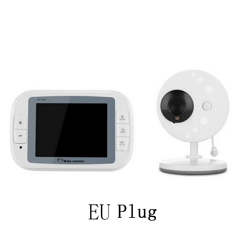 EU Plug Уход за младенцем няня, безопасность Ночное видение Температура мониторинга видеоняня 3,5 дюймов ЖК-дисплей Экран для сна беспроводной видеодисплей - Цвет: EU Plug