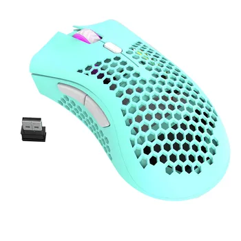 

Hot Sale Lightweigh Honeycombs Design Rechargeable Wireless Gaming Mouse With USB Receiver RGB Backlight