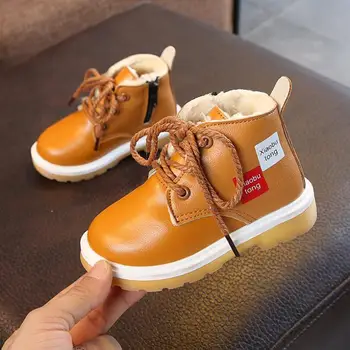 

New Winter Kids Snow Boots Children's Winter Ankle Winter Girl Boots Fur Unisex PU Leather Shoes Kids Snow Shoes